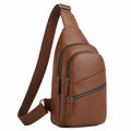 Bolso Bandolera de Hombre Marrón con Cremallera