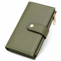 Cartera Vertical Grande Unisex color Verde con Broche