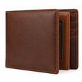 Billetera Plegable para Hombre con Compartimentos Múltiples de Color Marrón