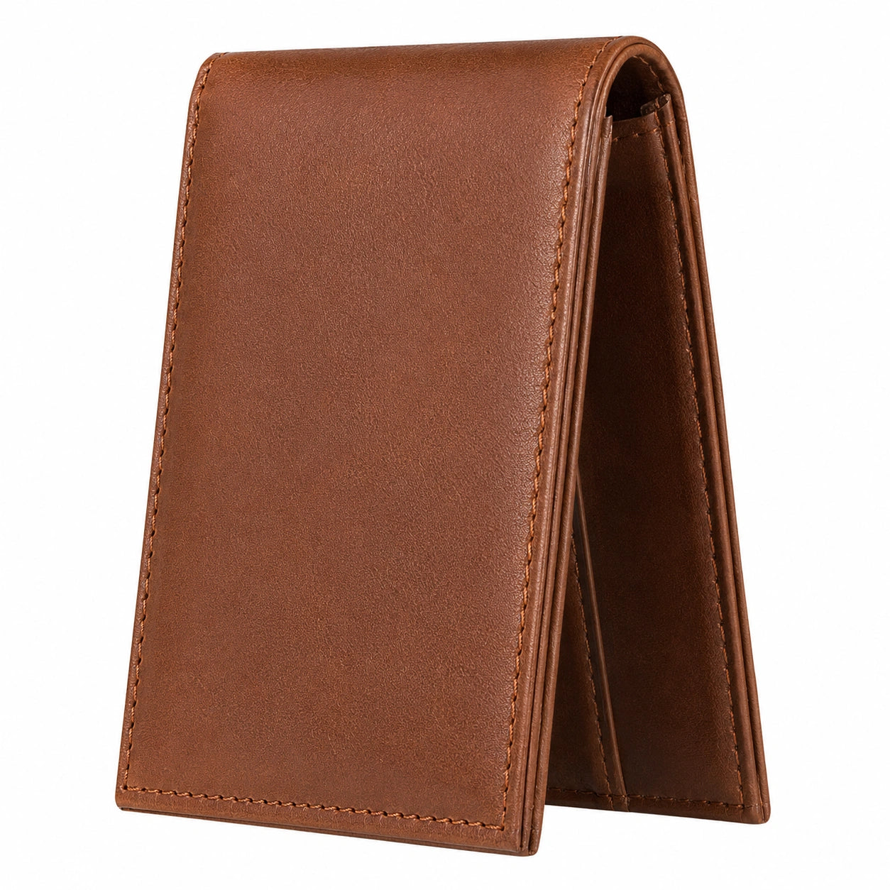 Cartera bifold clásica marrón para adultos
