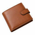 Cartera plegable marrón con broche para hombre