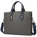 Maletín Vertical para Portátil Gris con Correa Azul Ajustable