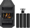 Estufa de leña, 121 × 68 × 53 cm, 10,8 kW, 13,85 kW, EIDER BIOMASA