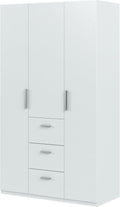 Armario, 203 cm, con cajones, con estantes, blanco, Habitdesign