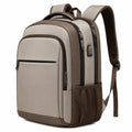 Mochila multifuncional impermeable para laptop beige y marrón