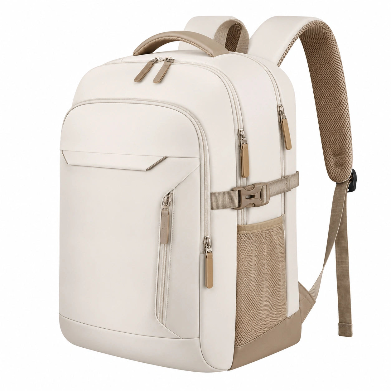 Mochila Escolar para Portátil 17 Pulgadas Blanco/Beige