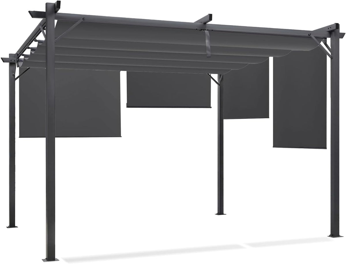 Pérgola, 3 × 4 m, gris, IDMarket