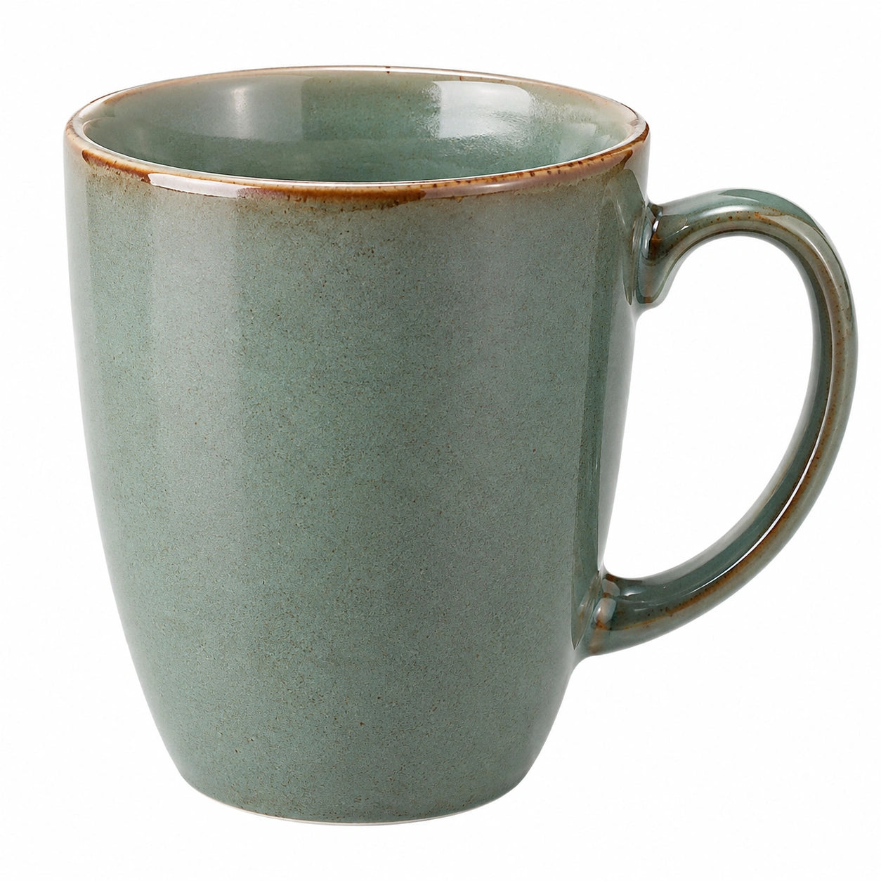 Taza de cerámica verde esmaltada 350 ml
