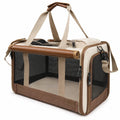 Transportín Plegable para Mascotas Beige y Marrón
