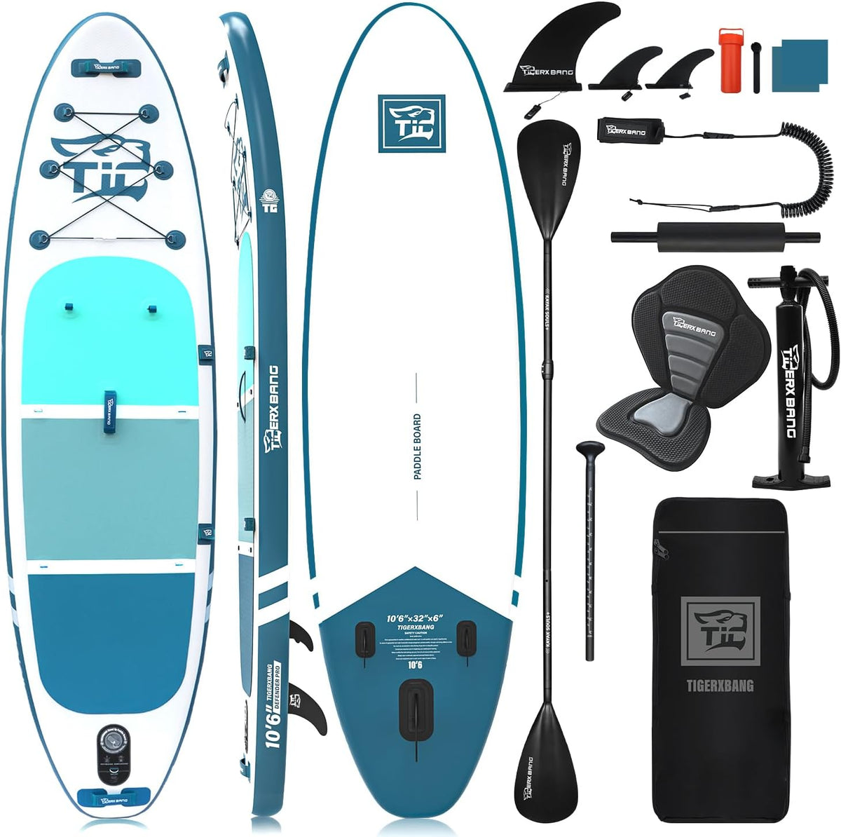 Tabla de paddle surf, 320 × 82 × 15 cm, TIGERXBANG