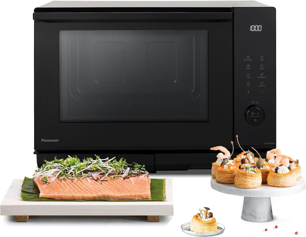 Microondas con grill NN-DS59NMETG, 1000 W, negro, Panasonic