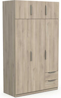 Armario, 119,4 × 51,1 × 203 cm, con cajones, con estantes, madera, gris, Demeyere