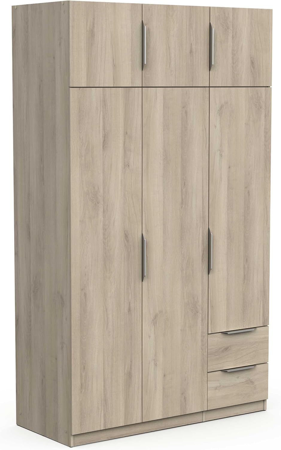 Armario, 119,4 × 51,1 × 203 cm, con cajones, con estantes, madera, gris, Demeyere