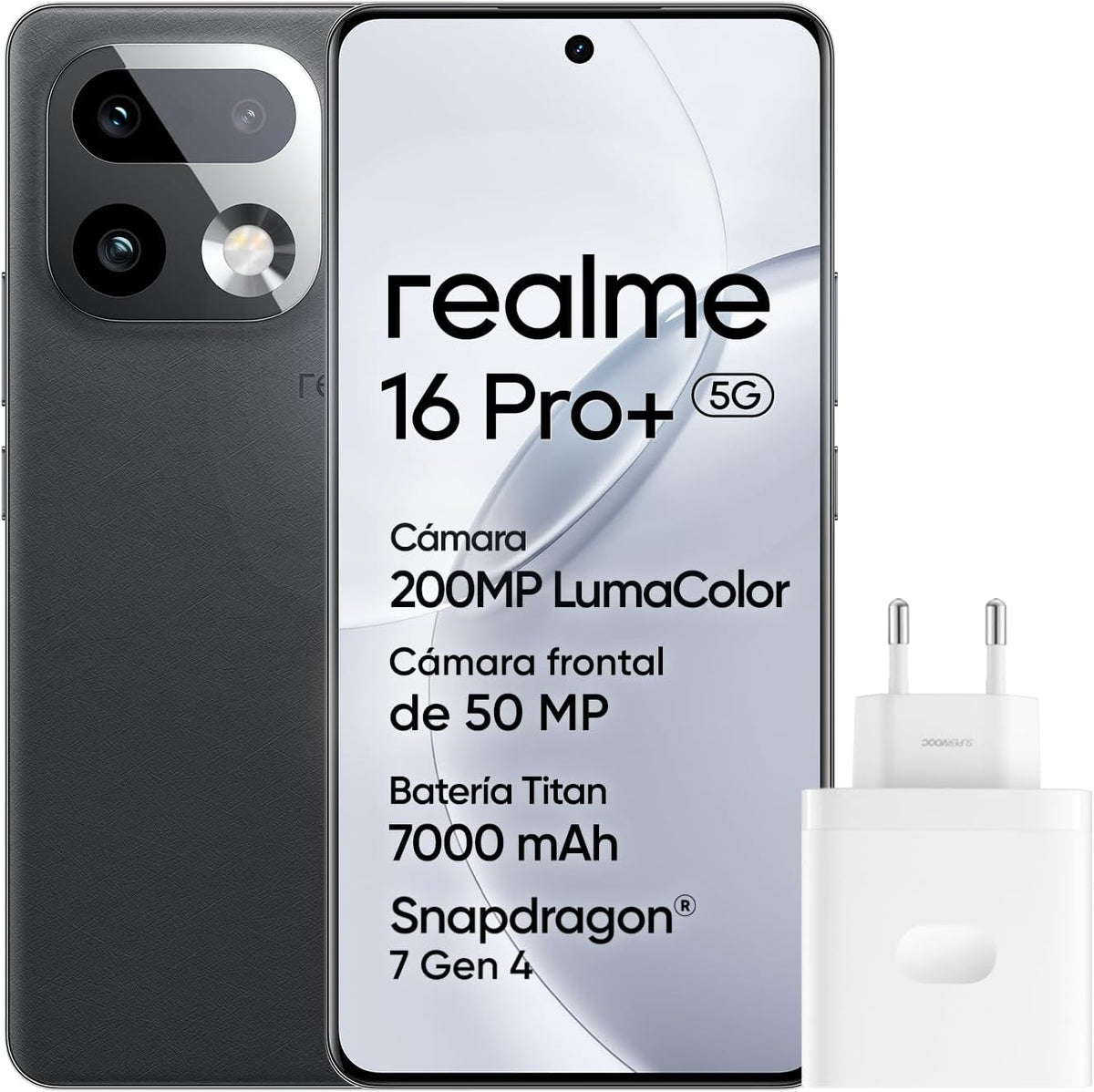 Smartphone, 144 Hz, 6,8 pouces, 7000 mAh, 80 W, inalámbrico, control inteligente, gris, realme
