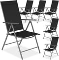 Silla, regulable, aluminio, gris, para el jardín, para la terraza, tectake