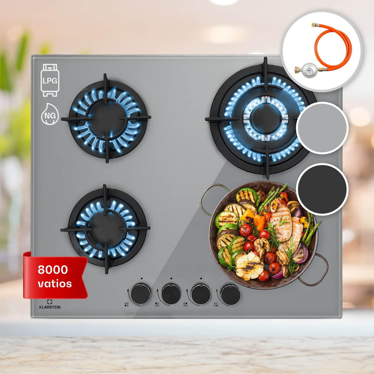 Klarstein placa de inducción, 8000 W, acero inoxidable, para la cocina