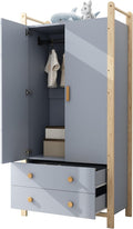 Armario, 90 × 45 × 180 cm, con cajones, madera, blanco, para el dormitorio, para el salón, KecDuey