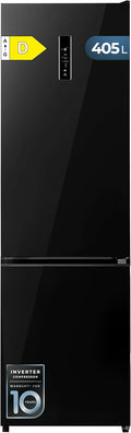 Cecotec frigorífico combi, 200 cm, 405 L, No Frost, metal, negro