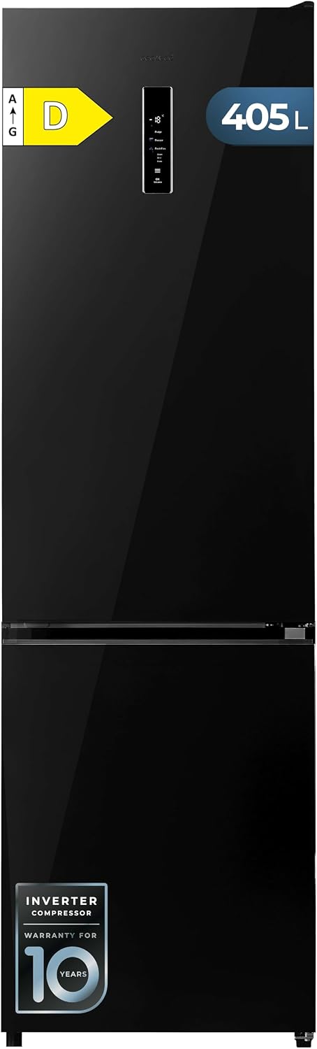 Cecotec frigorífico combi, 200 cm, 405 L, No Frost, metal, negro