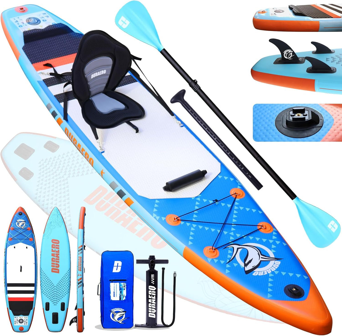 Tabla de paddle surf, 330 × 76 × 15 cm, 150 kg, regulable, DURAERO