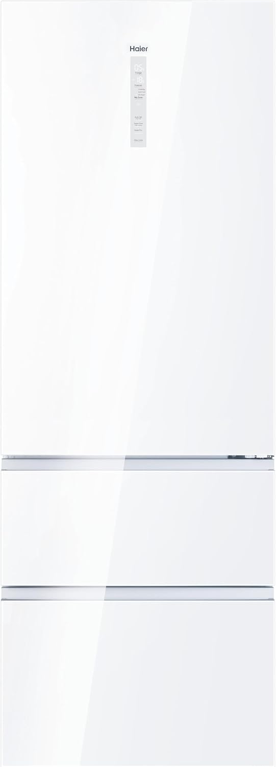 Haier HTW7720DNGW frigorífico combi, 70 cm, 483 L, No Frost, con iluminación LED, con WiFi, con cajones, blanco