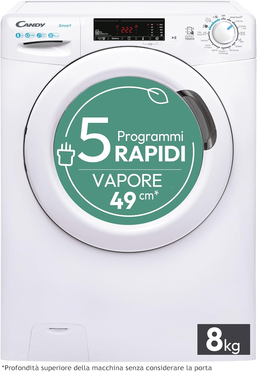 Candy CSS128TW4-11 lavadora, 8 kg, control inteligente
