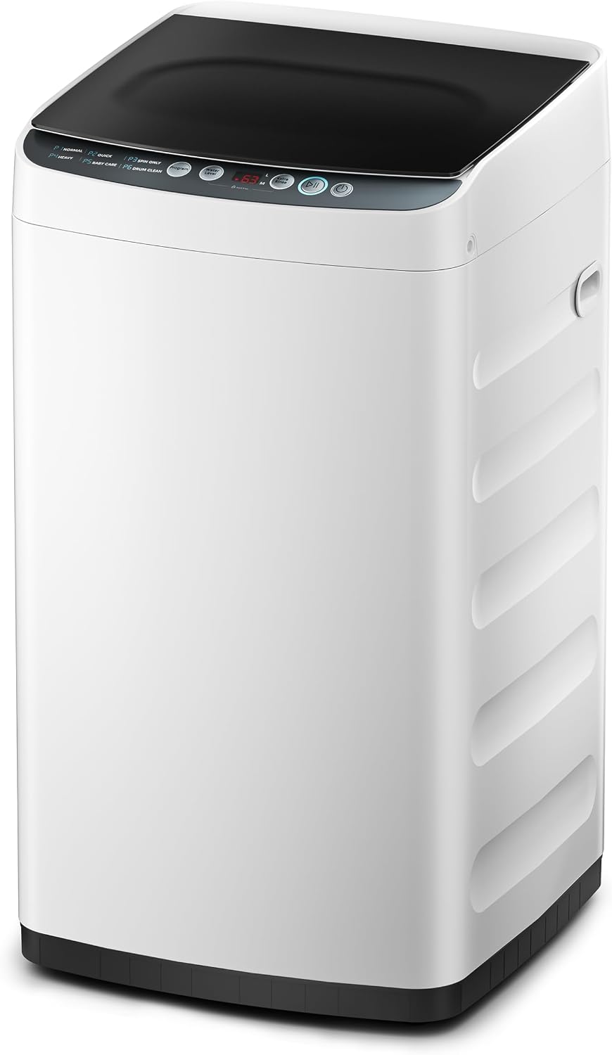 Lavadora MLTW09M1BWW, con iluminación LED, acero inoxidable, blanco, Midea