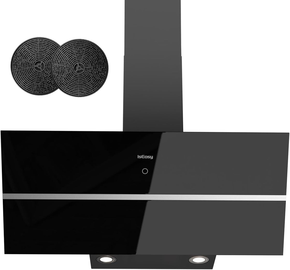 Campana extractora, 90 cm, 578 m³/h, 58 dB, 1,5 W, con iluminación LED, IsEasy