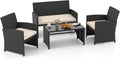 Mesa de centro, 89 × 46 × 43 cm, vidrio, para el jardín, para la terraza, SOARS
