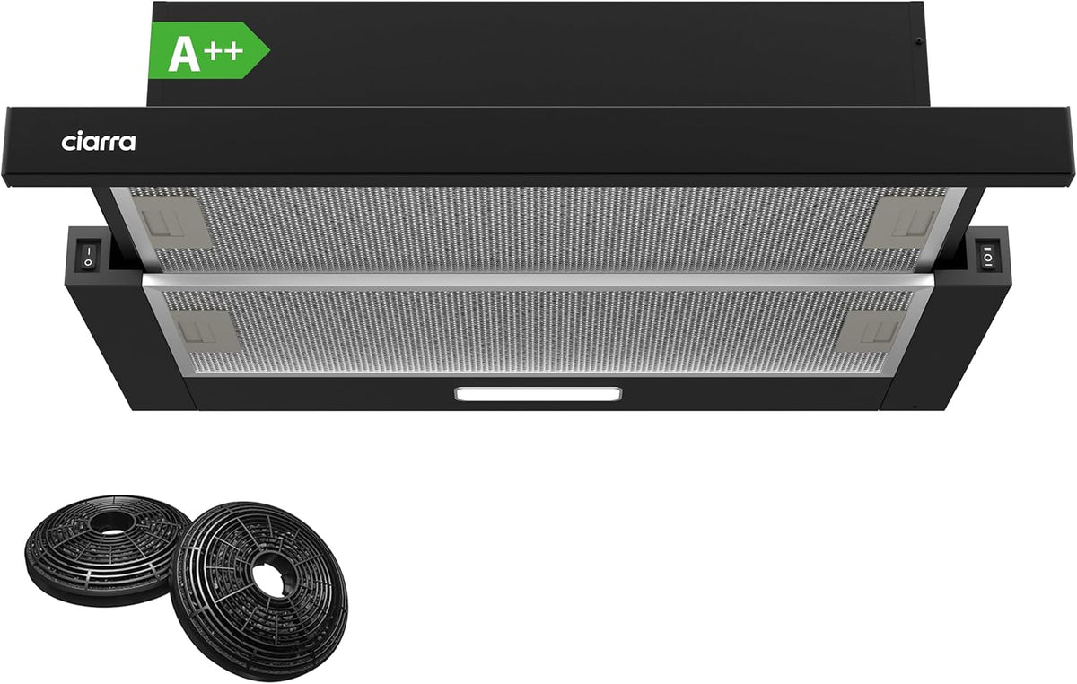 Campana extractora CBCB6906D, 60 cm, 391 m³/h, negro, para la cocina, CIARRA