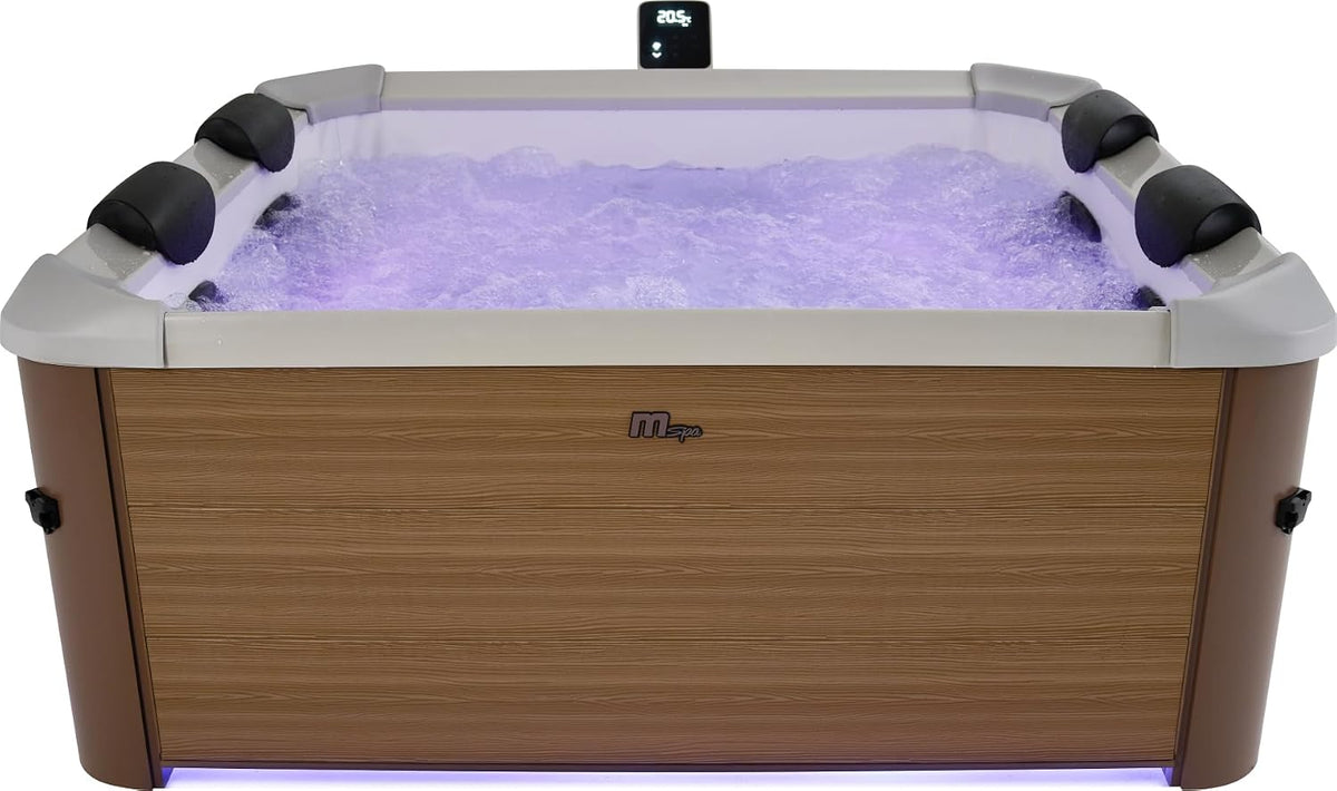 Whirlpool spa hinchable, 160 × 160 × 65 cm, con iluminación LED