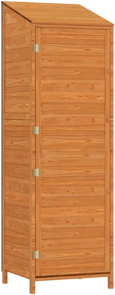 VidaXL cobertizo de jardín, 55 × 52 × 174,5 cm, madera maciza, marrón, para el jardín
