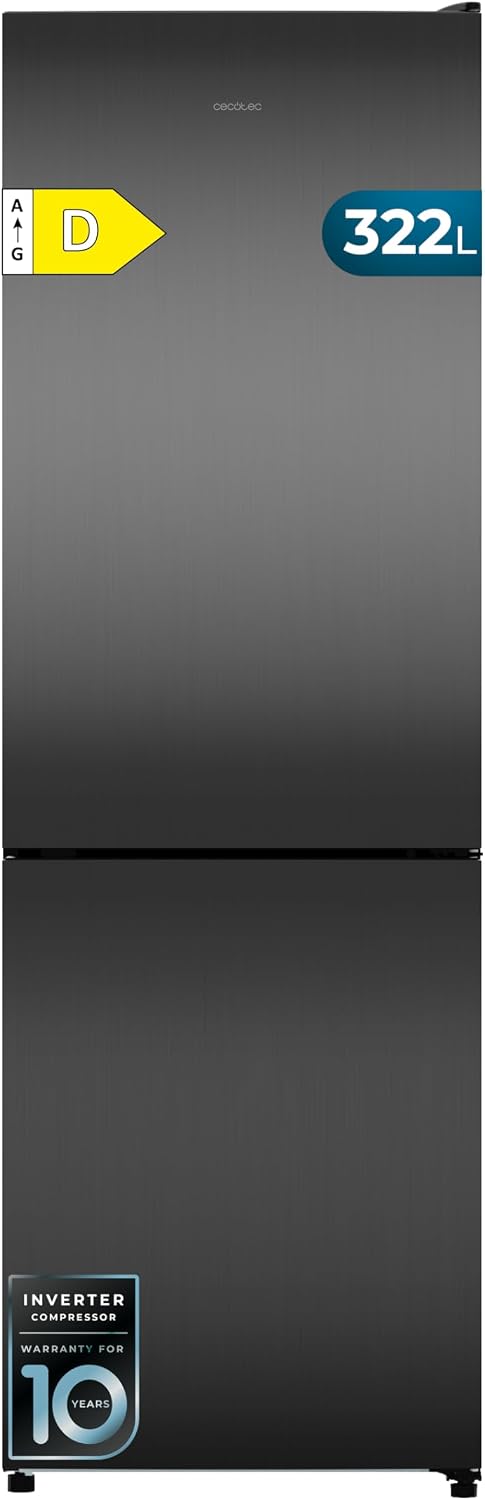Cecotec 322i frigorífico combi, 185,5 cm, 322 L, con iluminación LED
