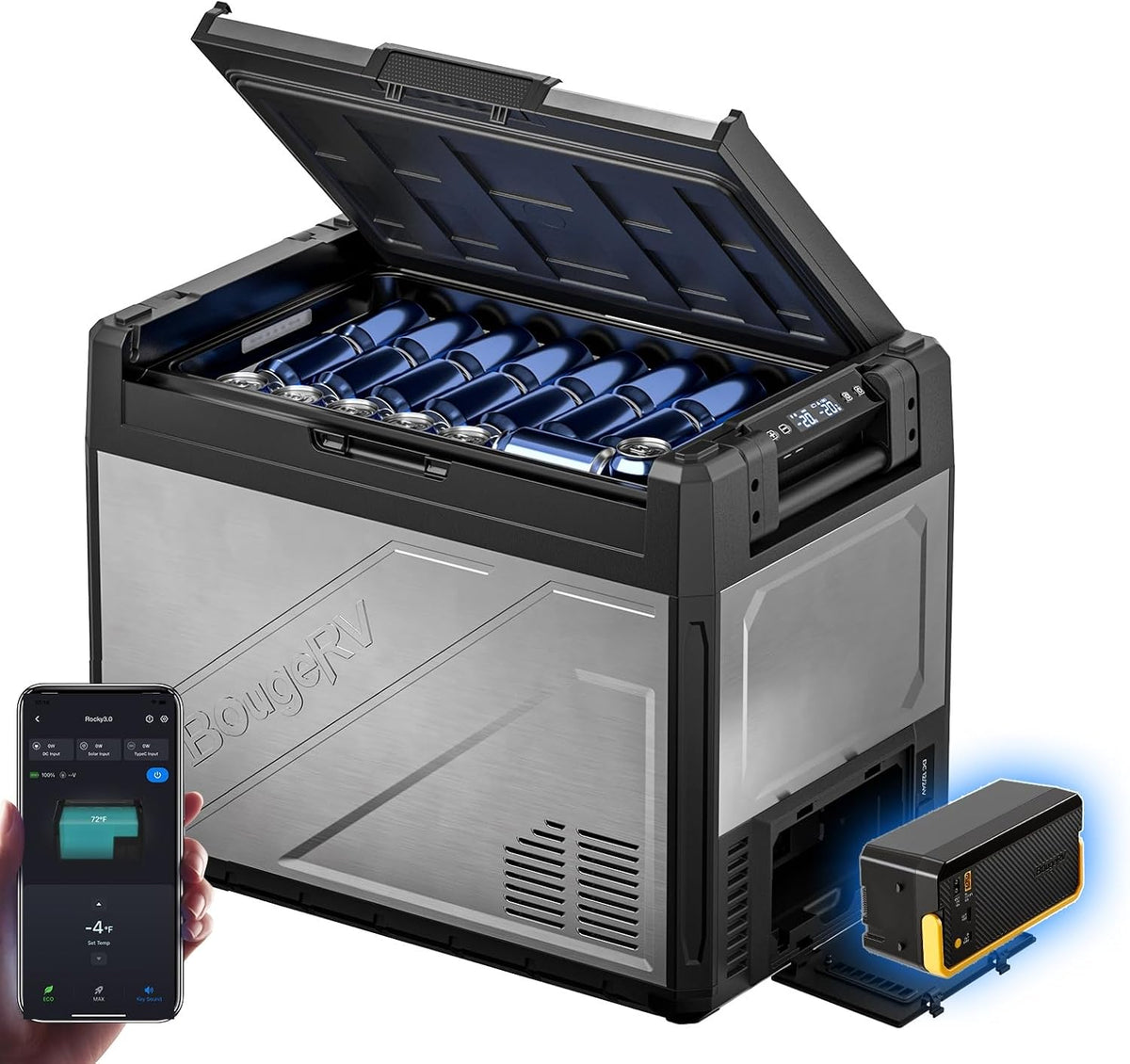 Frigorífico V3.0, 65 L, 240 Wh, –20 °C, inalámbrico, BougeRV