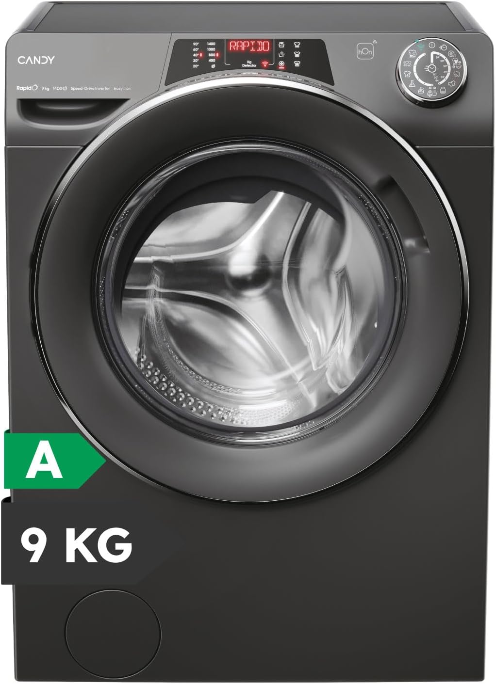 Candy RO1496DWMCRT/1-S lavadora, 85 × 60 × 53 cm, 9 kg, 76 dB, control inteligente
