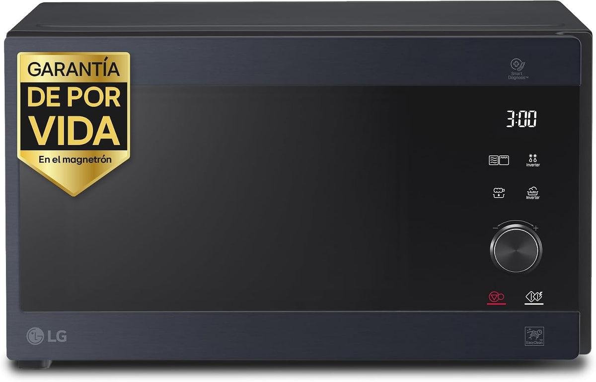 LG MH6565CPW microondas con grill, 29,2 cm, 1000 W, control inteligente, negro, para la cocina