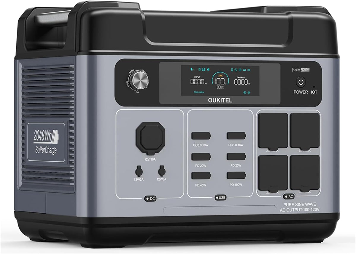 Generador eléctrico P2001, 3200 W, 6400 W, 2048 Wh, 1800 W, inalámbrico, EcoVolt