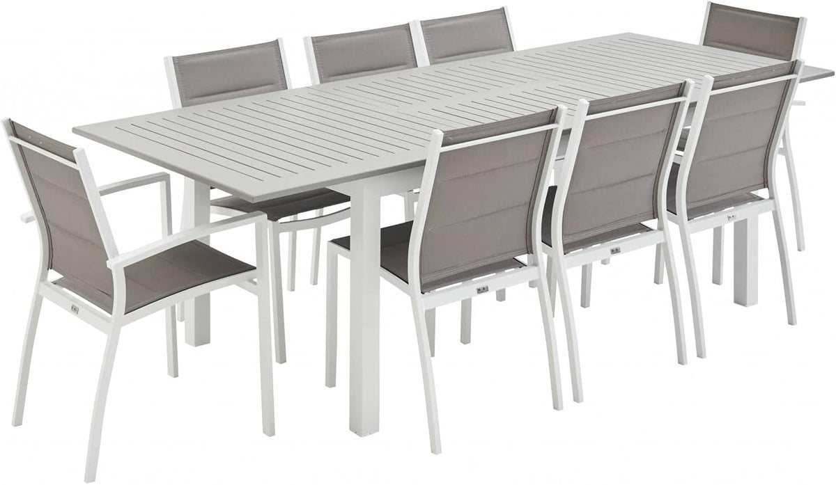Silla, 244 × 100 × 75 cm, aluminio, blanco, para el jardín, Alice's Garden