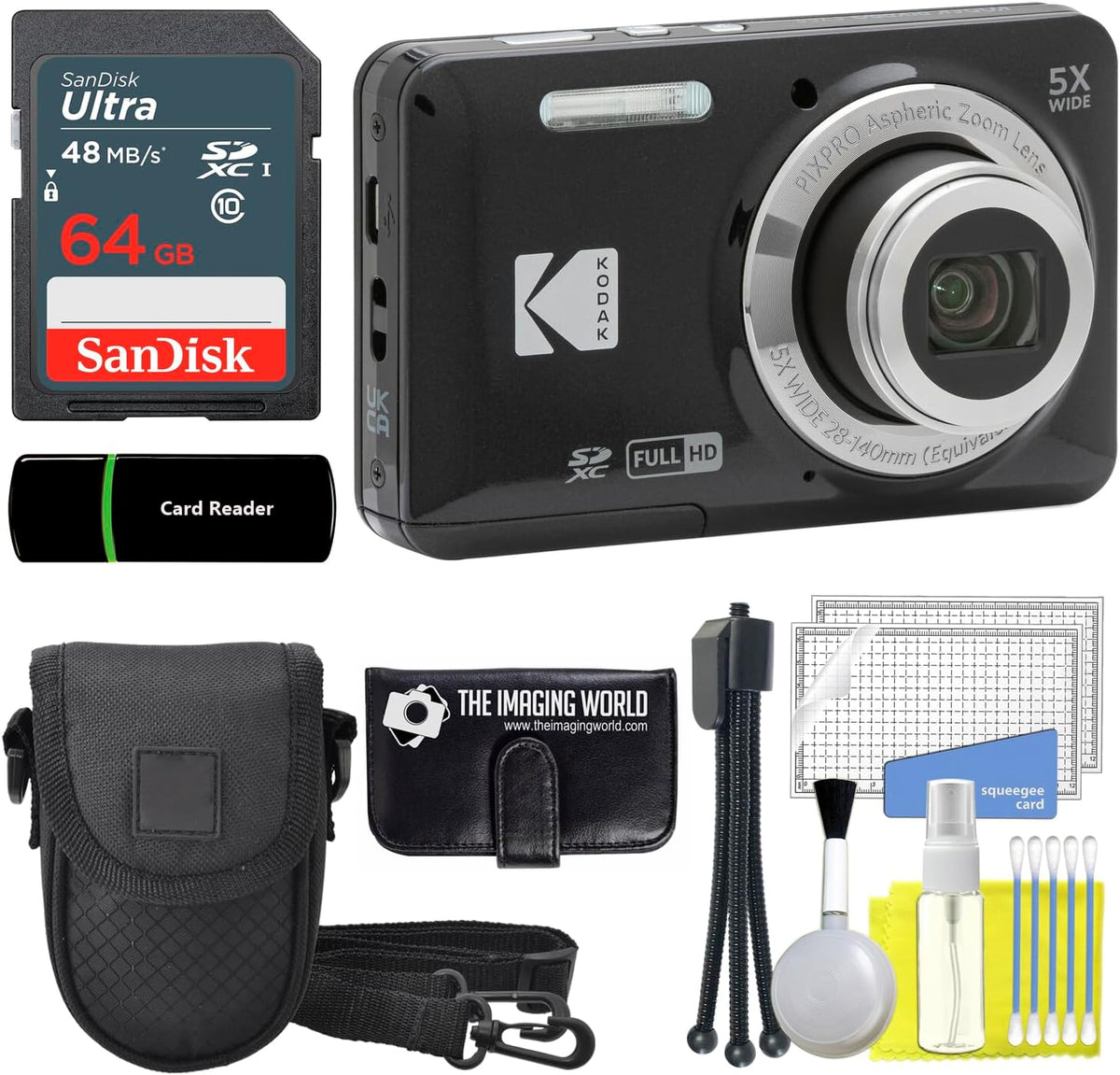 Cámara compacta FZ55, 5 × 28 mm, negro, The Imaging World