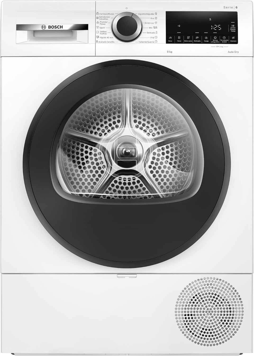 Bosch WQG24200ES secadora con bomba de calor, 84,2 × 59,8 × 61,3 cm, 9 kg, blanco