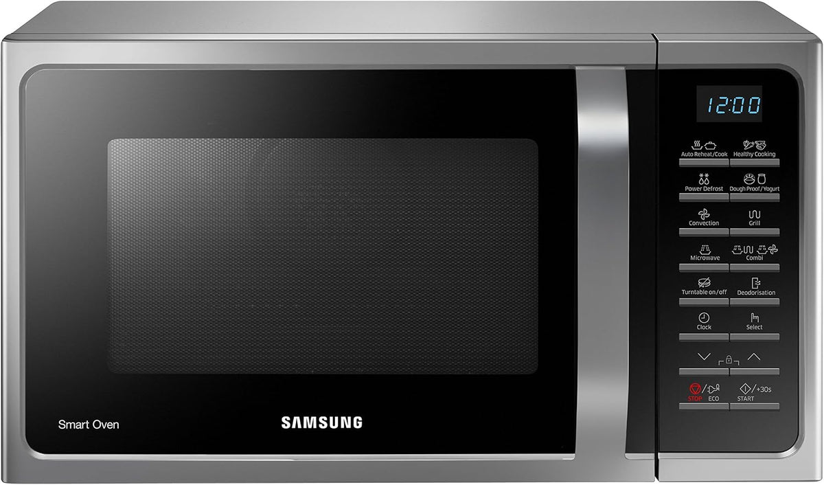 SAMSUNG MC28H5015CS microondas con grill, 51,7 × 47,6 × 31 cm, 28 L, 900 W, 1500 W, acero inoxidable, aluminio, negro