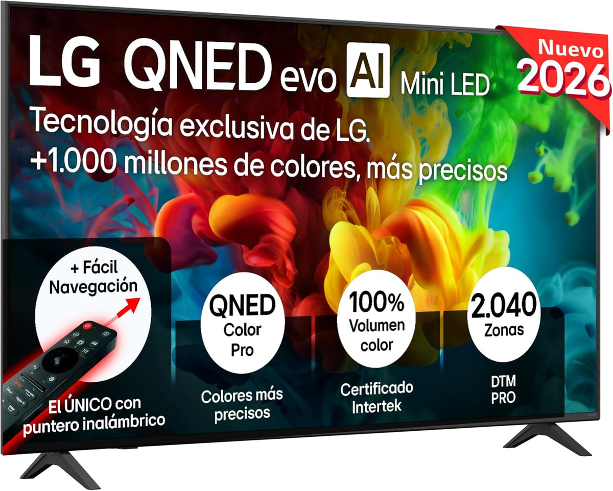 LG 55QNED82B6B Smart TV, 55 pouces, control inteligente