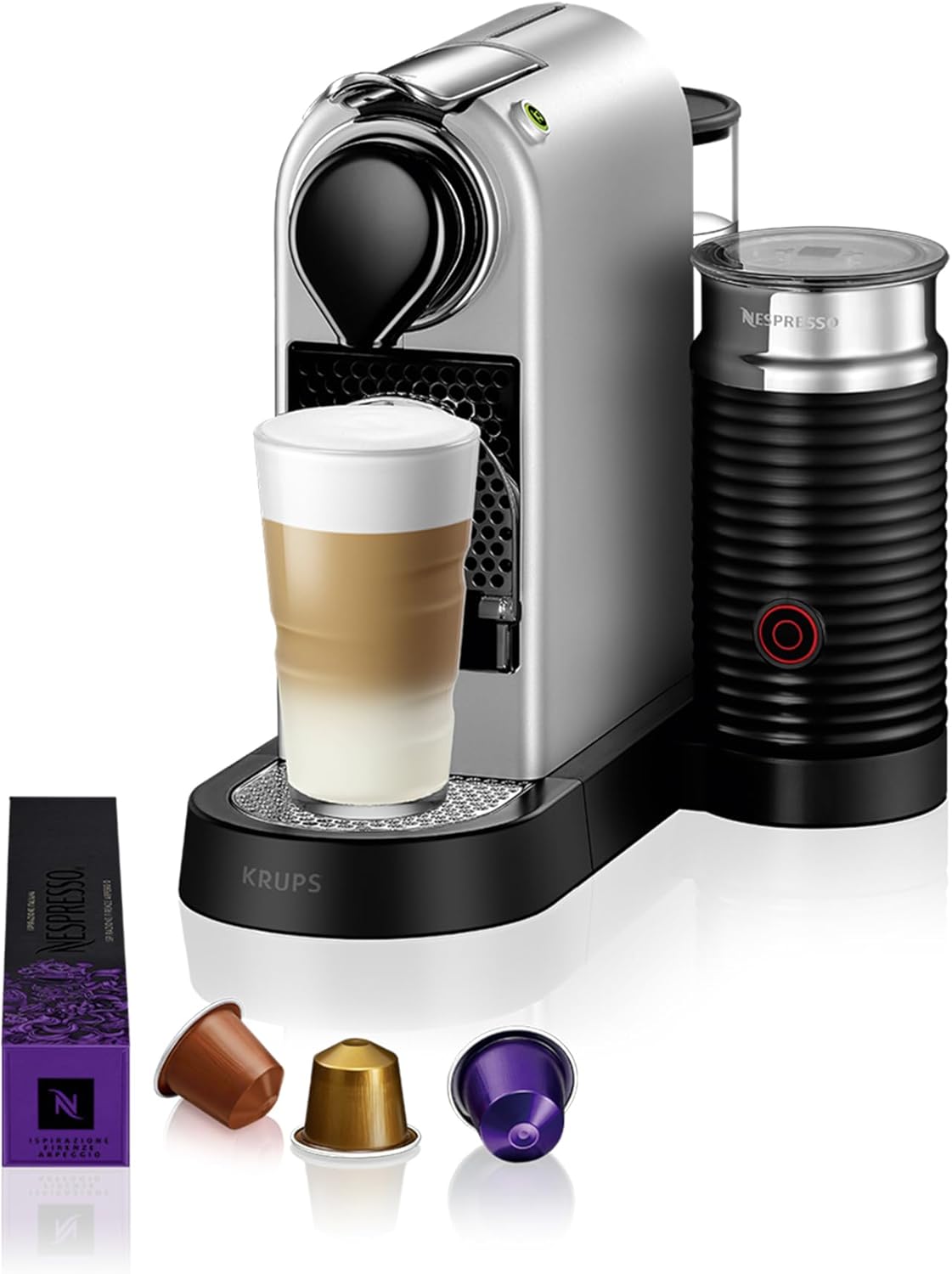 Cafetera XN761B, 1 L, plata, Nespresso