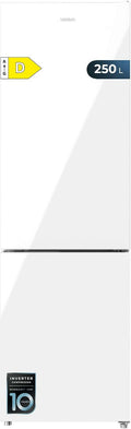 Cecotec frigorífico combi, 180X55 cm, 250 L, No Frost, vidrio, blanco
