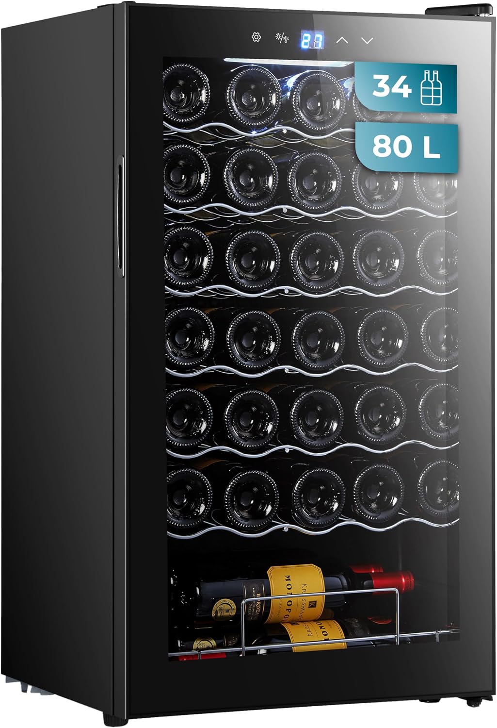 Cecotec 18oC vinoteca, 80 L, con iluminación LED, regulable