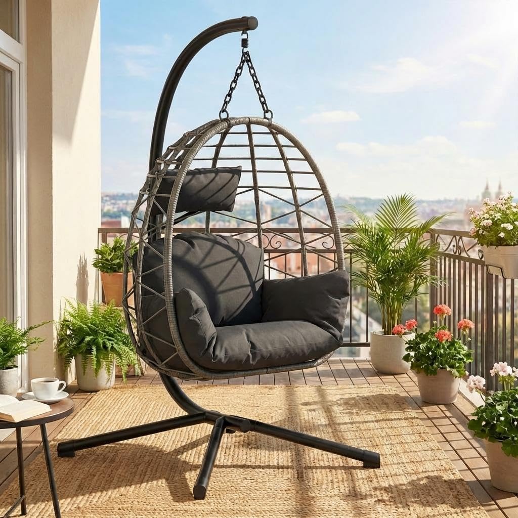 Sillón, 150 kg, plegable, regulable, acero, para el jardín, para la terraza, CherishCradle