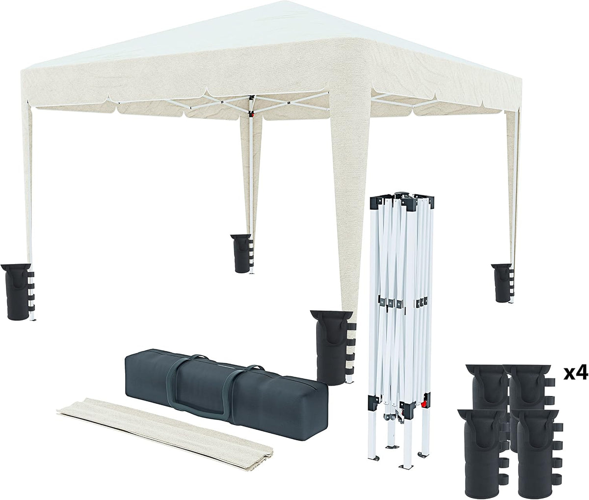 Cenador de jardín g/m2, 3 × 3 m, plegable, acero, Arreditaly