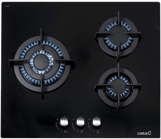 Placa de inducción CCI 6021, 59 cm, vidrio, negro, Cata