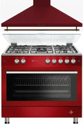Horno F9L50G2, 90 cm, rojo, para la cocina, SOLTHERMIC