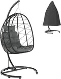 Outsunny columpio, 195 cm, 150 kg, gris, para el jardín, para la terraza